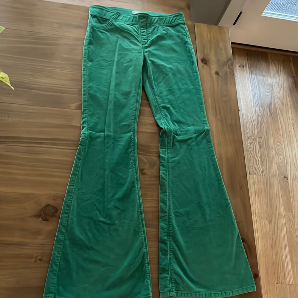 Green corduroy free people pants